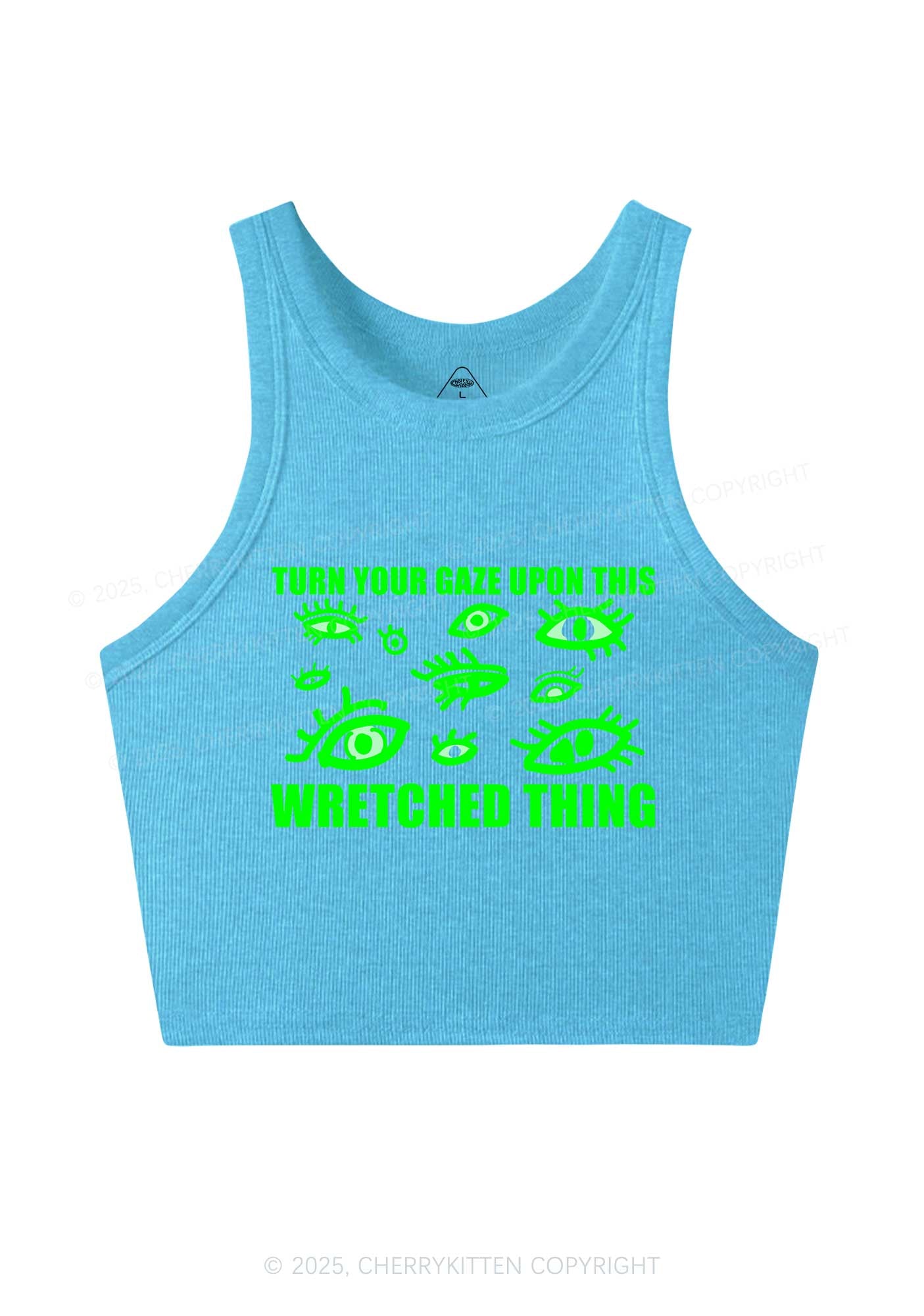 Turn Your Gaze Upon This Y2K Crop Tank Top Cherrykitten