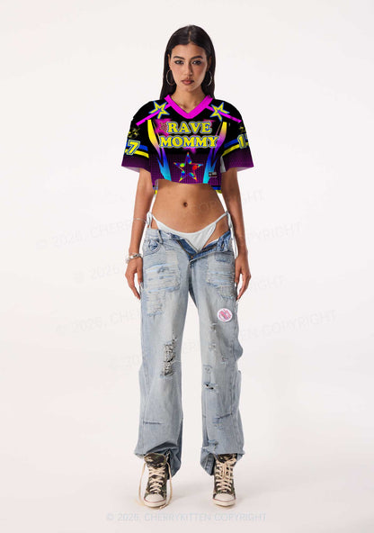 Rave Mommy Star Y2K Crop Sport Jersey Shirts Cherrykitten
