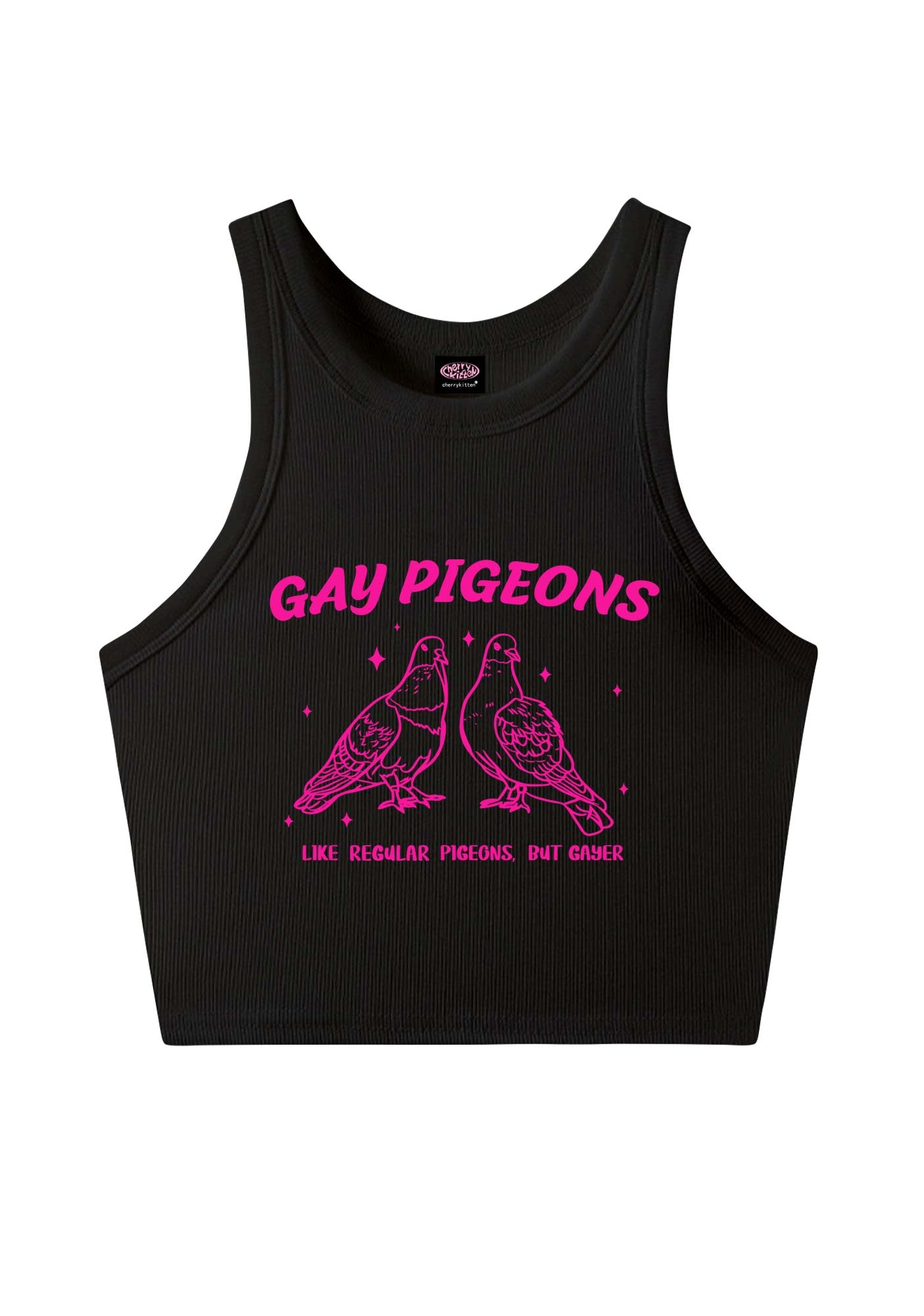 Gay Pigeons Pride Y2K Crop Tank Top Cherrykitten
