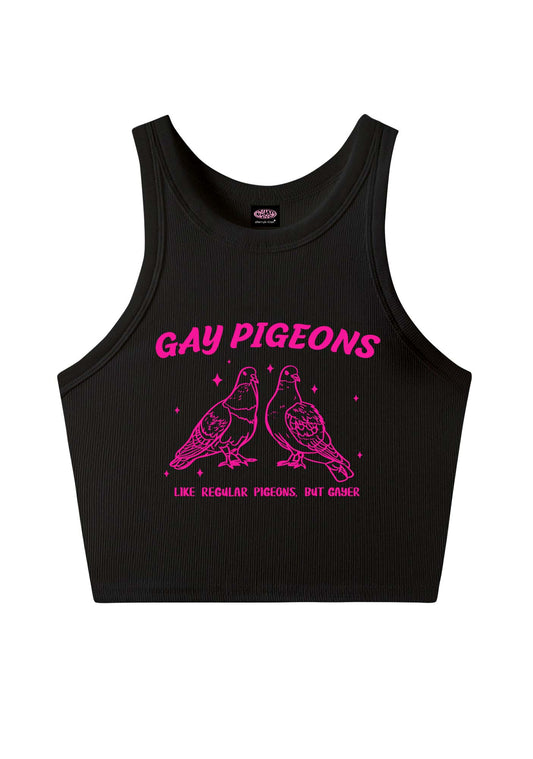 Gay Pigeons Pride Y2K Crop Tank Top Cherrykitten