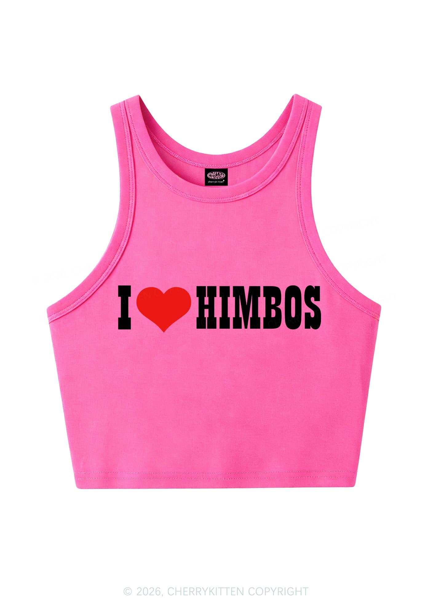 I Love Himbos Y2K Crop Tank Top Cherrykitten