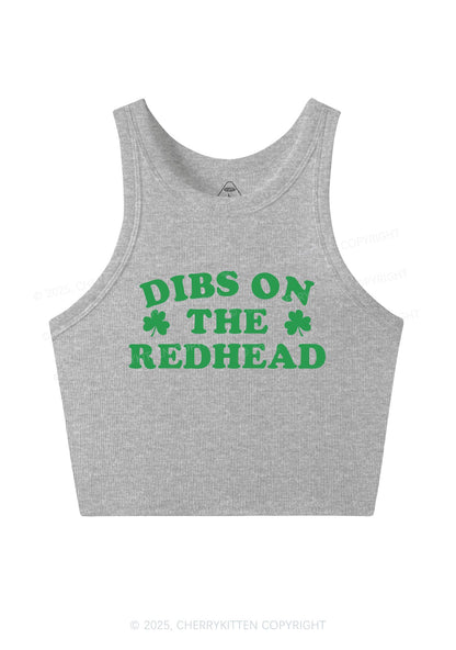 Dibs On The Redhead St Patricks Y2K Crop Tank Top Cherrykitten