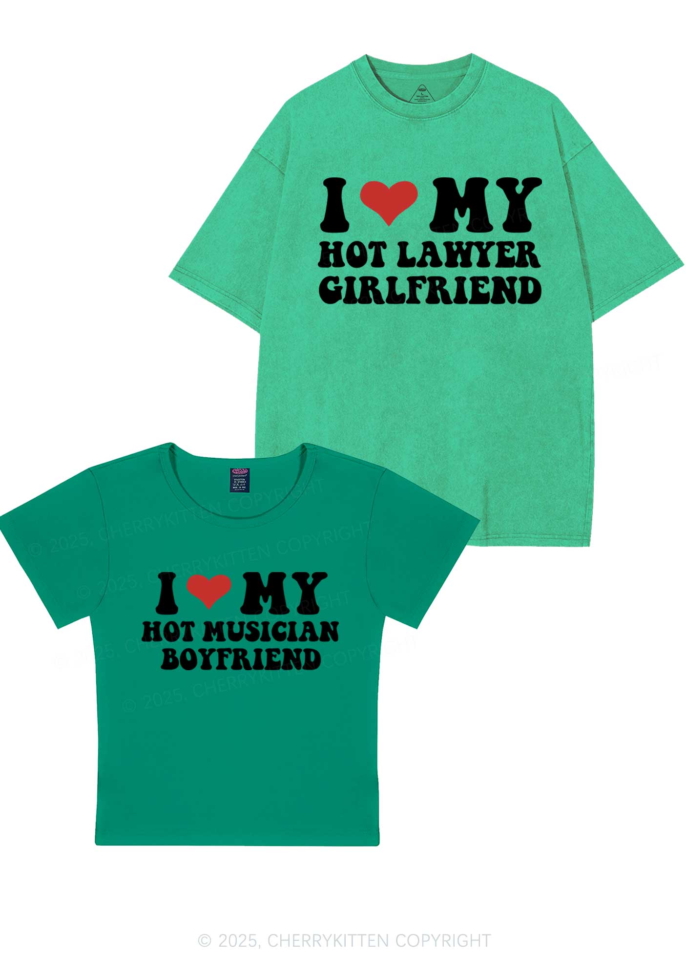 Custom My Hot Lawyer GF Y2K Valentine's Day Couple Shirt Cherrykitten