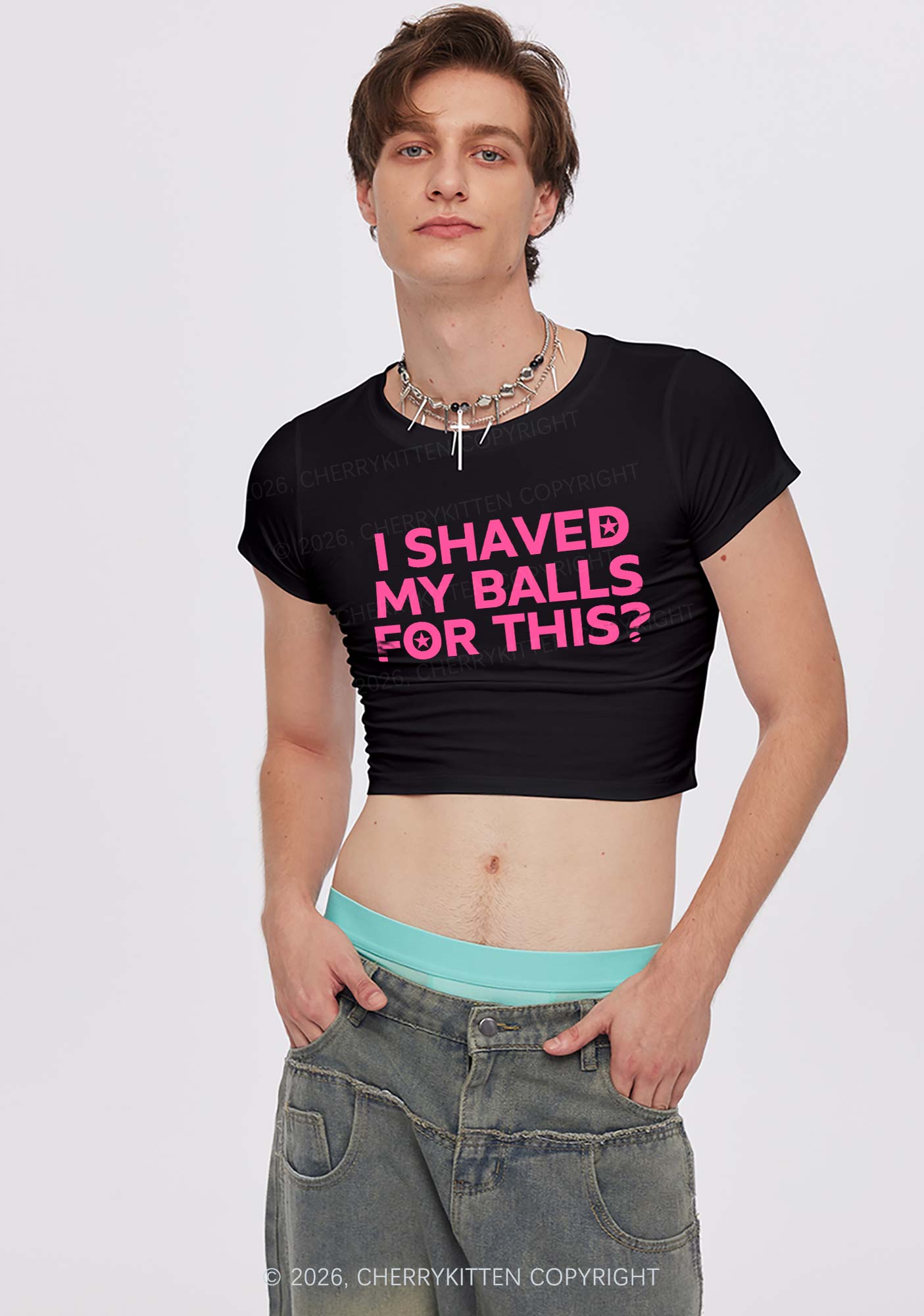 Shaved My Balls For This Y2K Baby Tee Cherrykitten