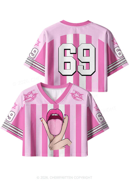 Lesbian Nails Lips Pride Y2K Crop Sport Jersey Shirts Cherrykitten