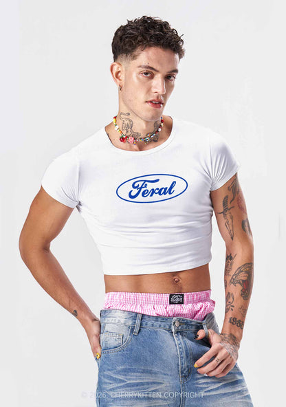 Blue Feral Y2K Baby Tee Cherrykitten