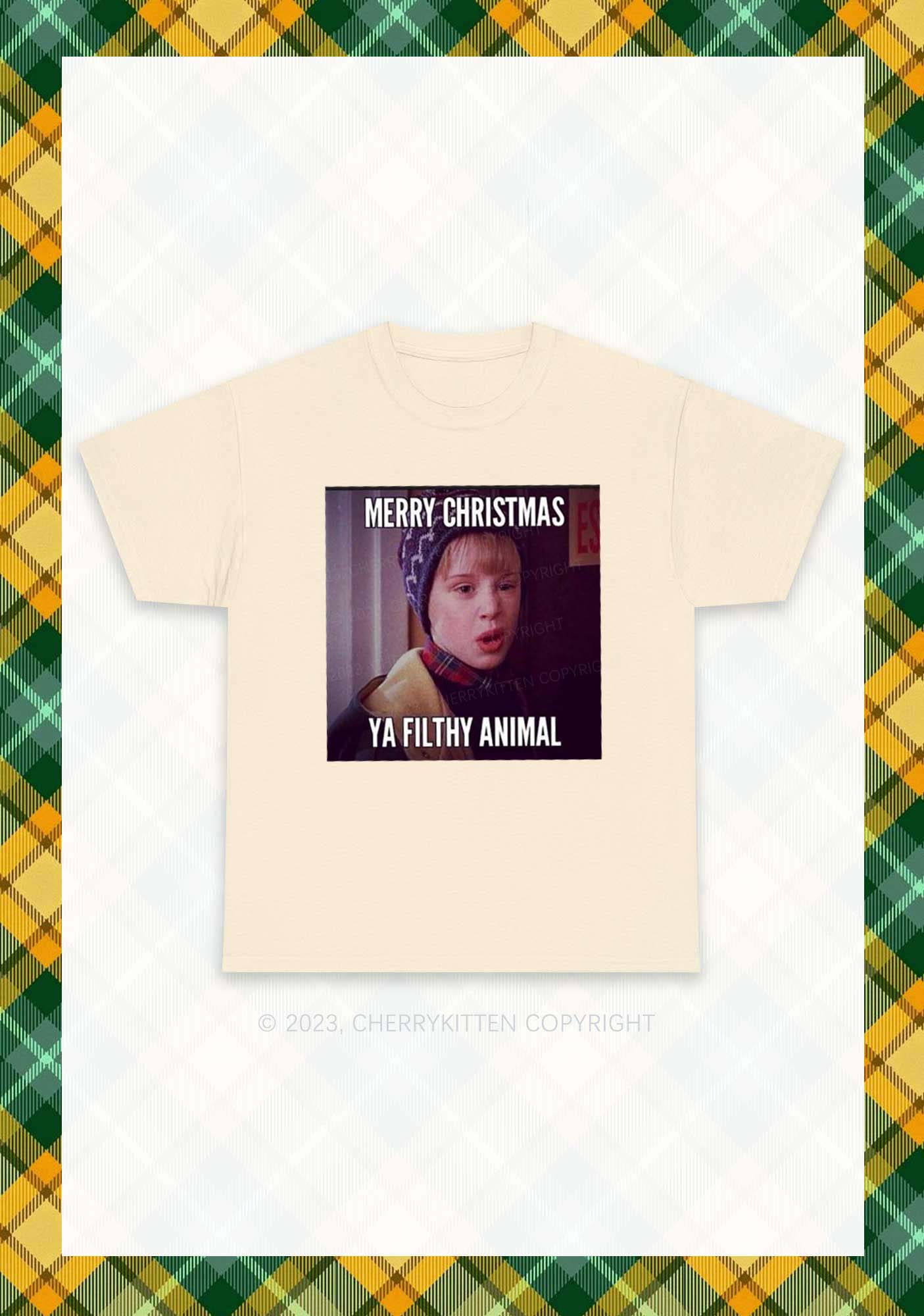 Merry Christmas Ya Filthy Animal Chunky Shirt Cherrykitten