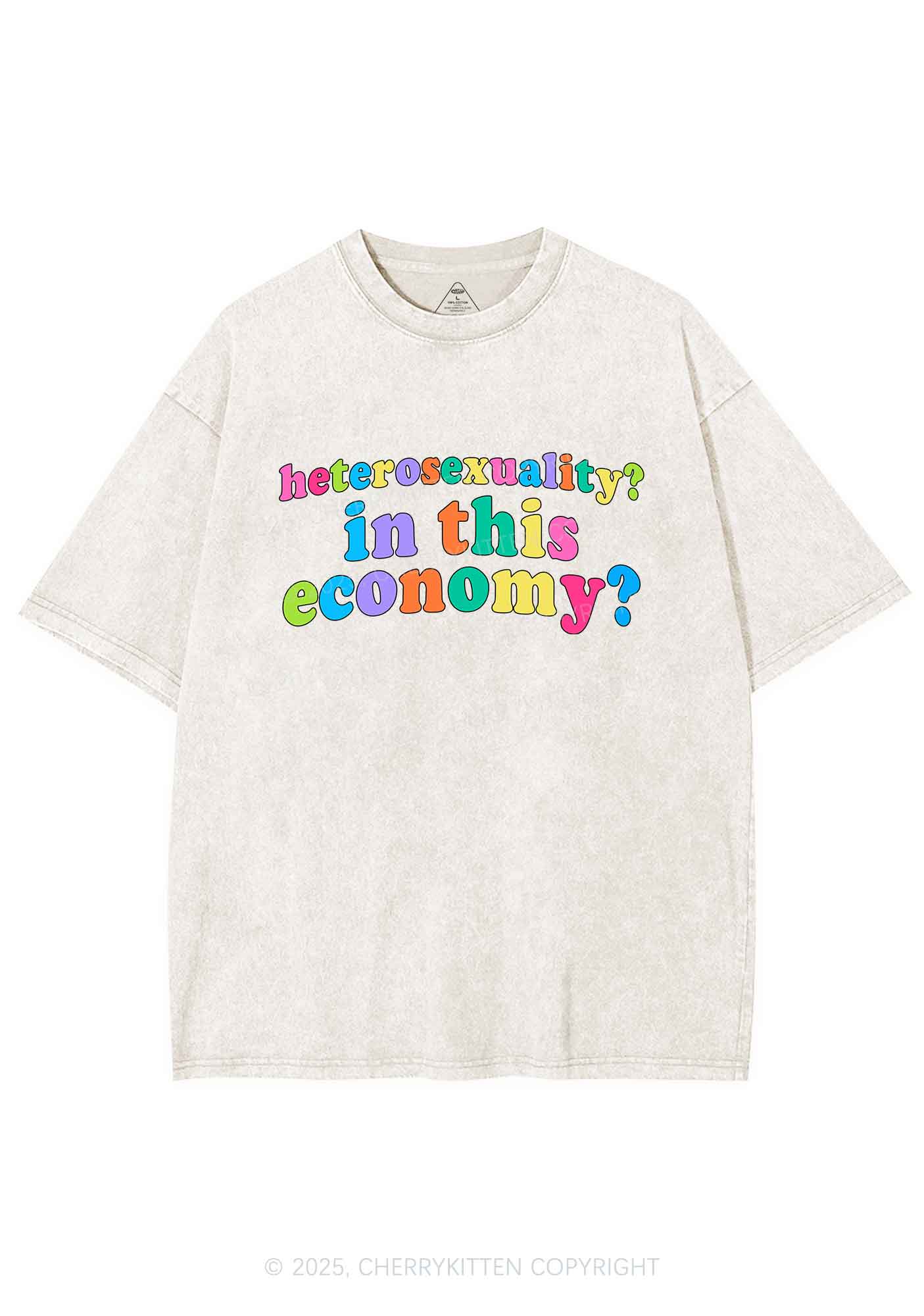 Heterosexuality In This Economy Pride Y2K Shirts Washed Tee Cherrykitten