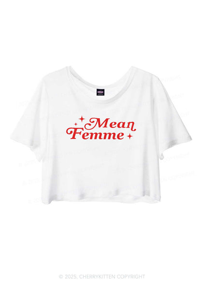 Mean Femme Pride Y2K Sheer Crop Tee Cherrykitten
