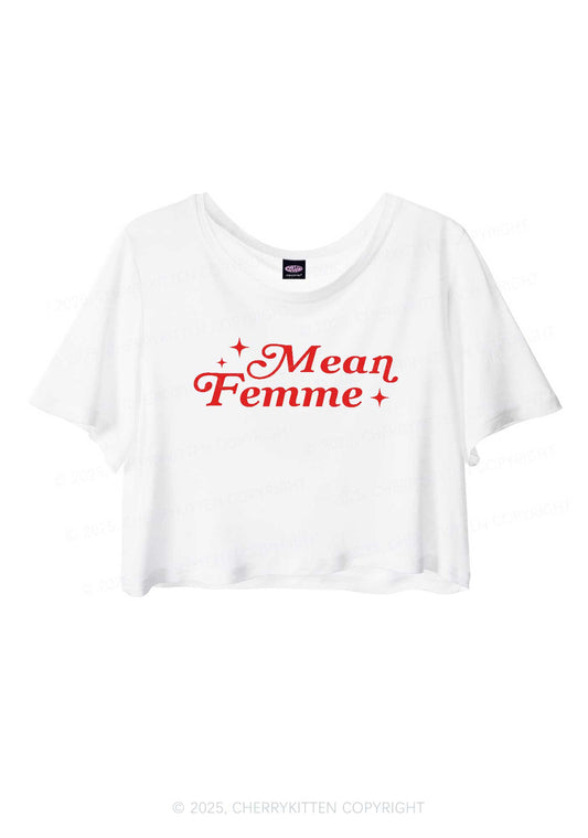 Mean Femme Pride Y2K Sheer Crop Tee Cherrykitten