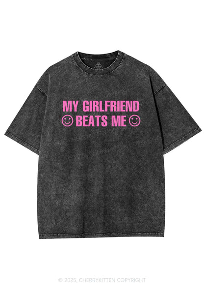 My Girlfriend Beats Me Y2K Shirts Washed Tee Cherrykitten