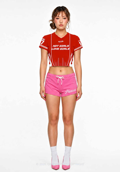Hot Girls Love Girls Pride Y2K Crop Football Jersey Shirts Cherrykitten
