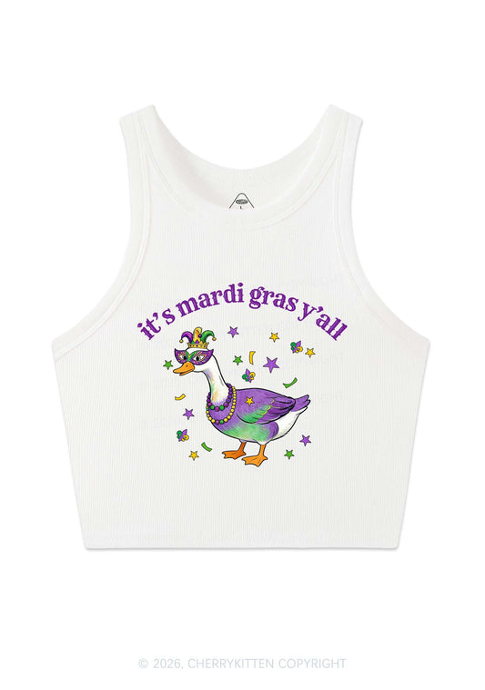 Its Mardi Gras Yall Y2K Crop Tank Top Cherrykitten