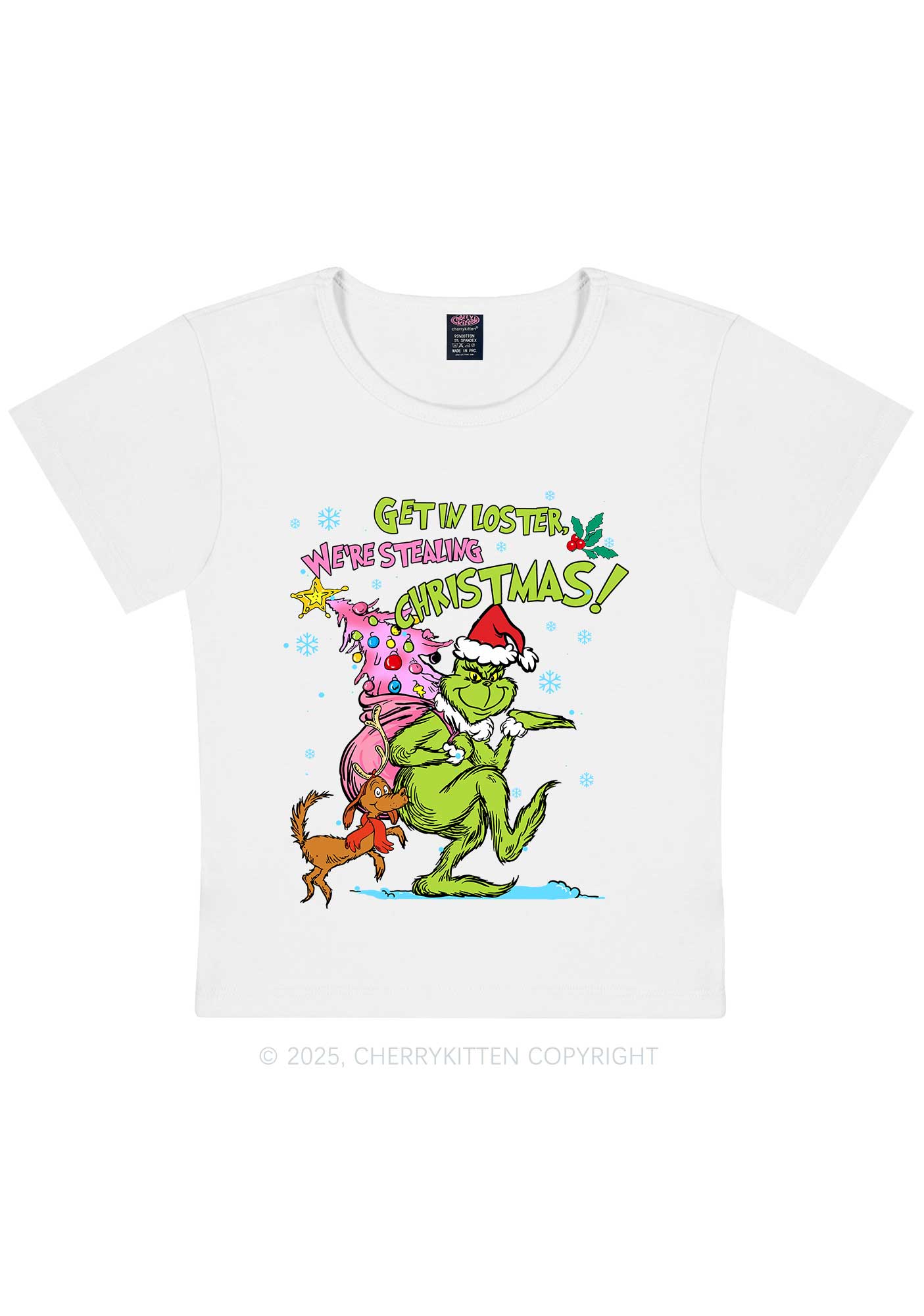 We Are Stealing Christmas Y2K Baby Tee Cherrykitten