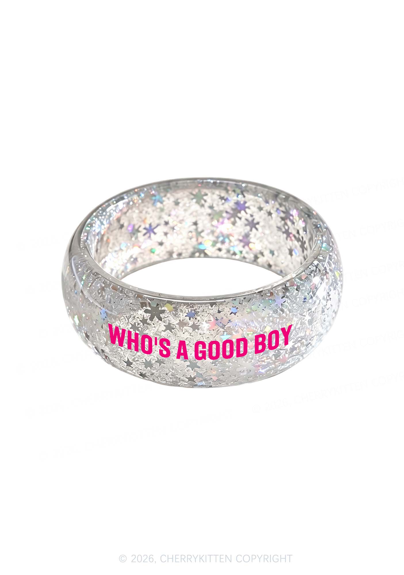 Whos A Good Boy Y2K Cuff Bangle Cherrykitten