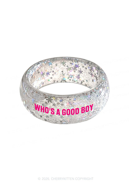 Whos A Good Boy Y2K Cuff Bangle Cherrykitten
