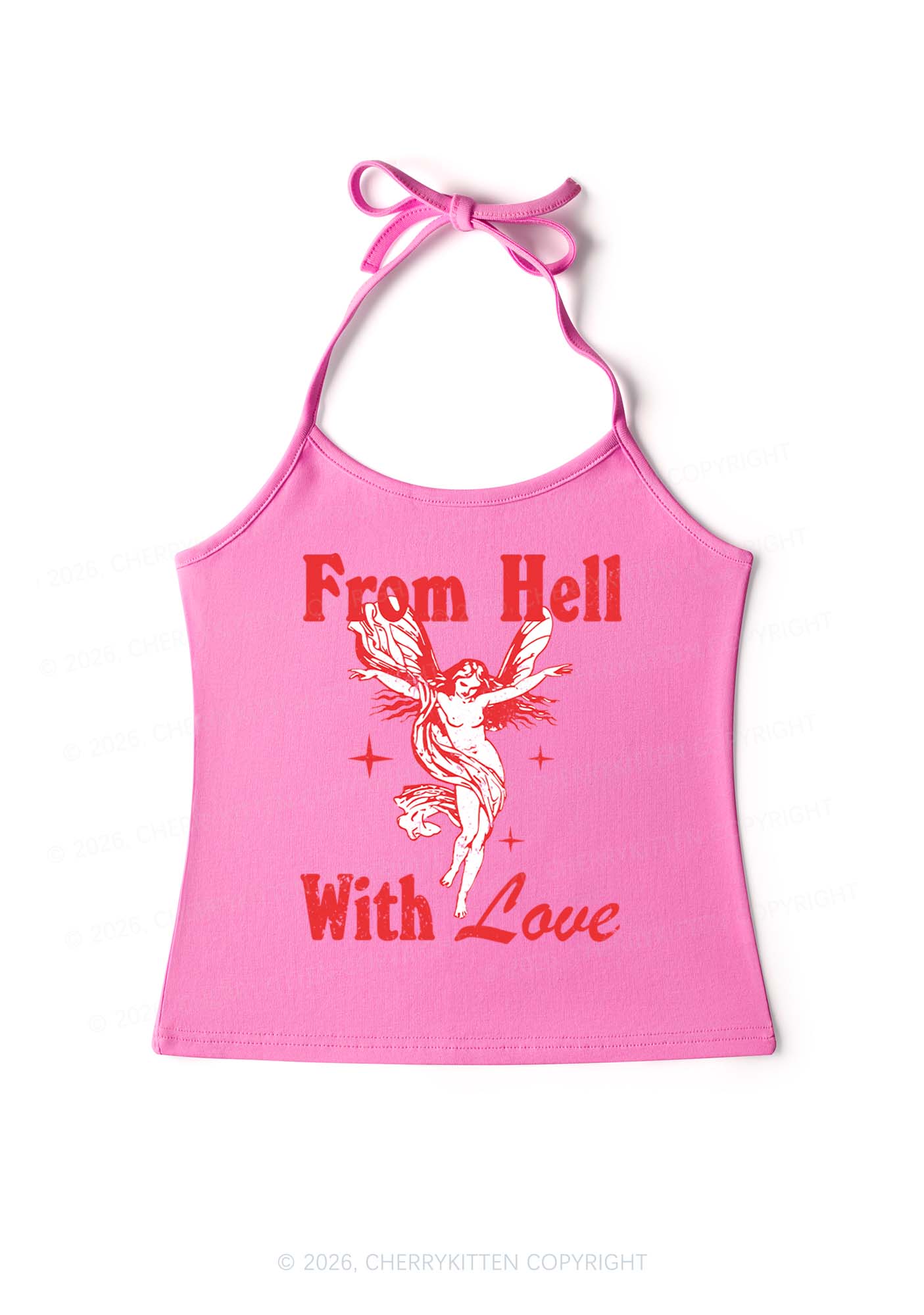 From Hall With Love Y2K Halter Neck Cami Cherrykitten