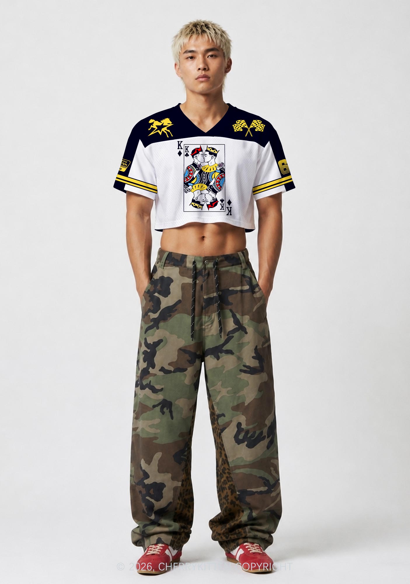Black Gay King Pride Y2K Crop Sport Jersey Shirts Cherrykitten