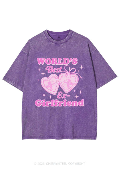 Worlds Best Ex GF Valentine's Day Y2K Shirts Washed Tee Cherrykitten