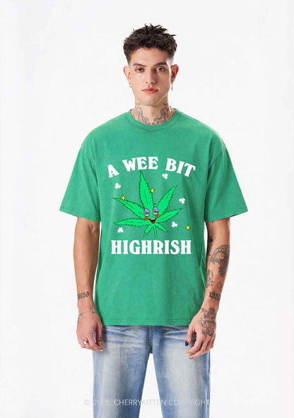 A Wee Bit Highrish St Patricks Y2K Shirts Washed Tee Cherrykitten