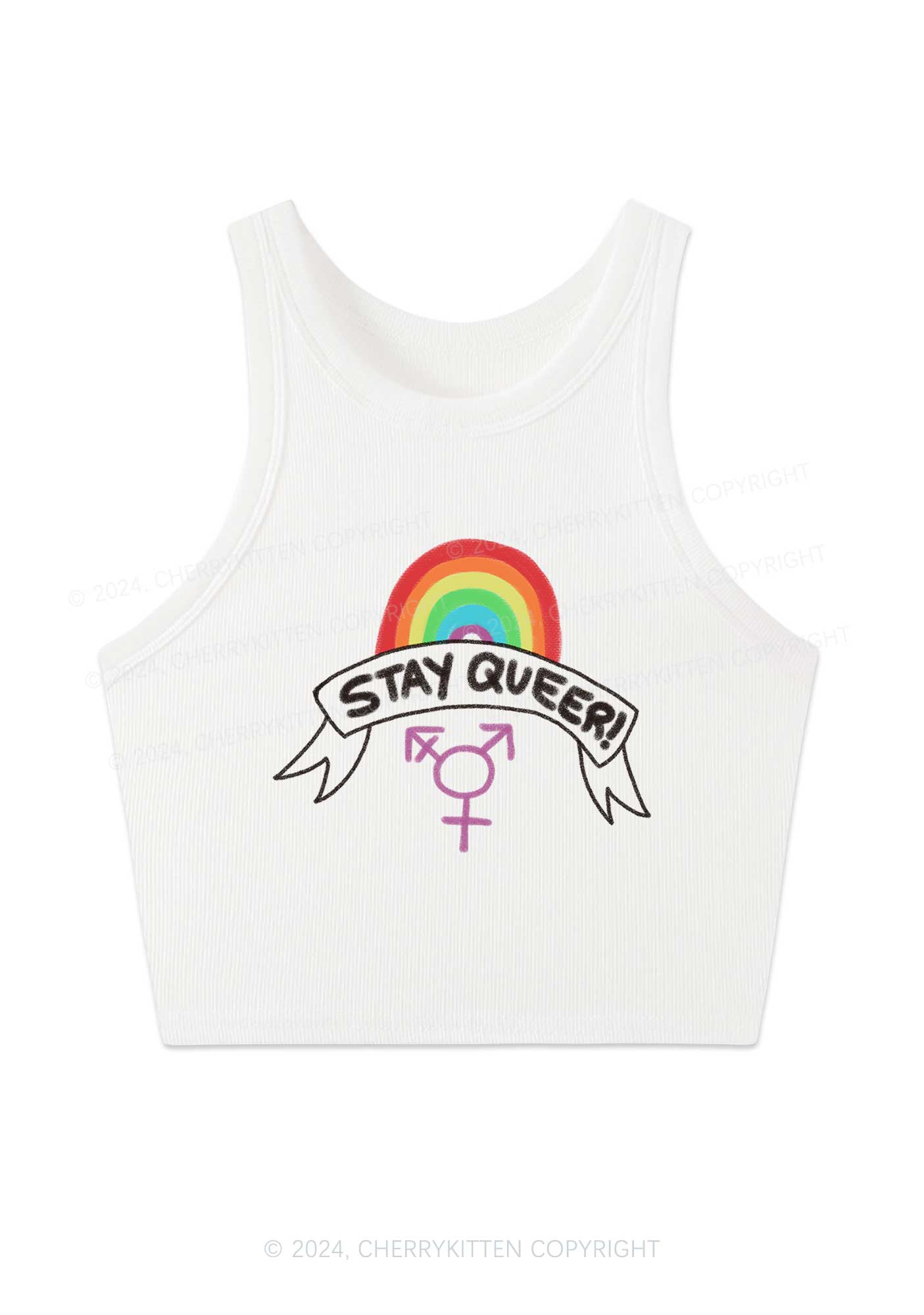 Stay Queer Y2K Crop Tank Top Cherrykitten