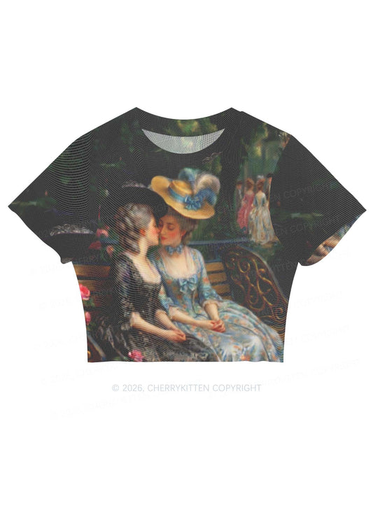 Vintage Garden Ladies Pride Y2K Mesh Crop Top Cherrykitten