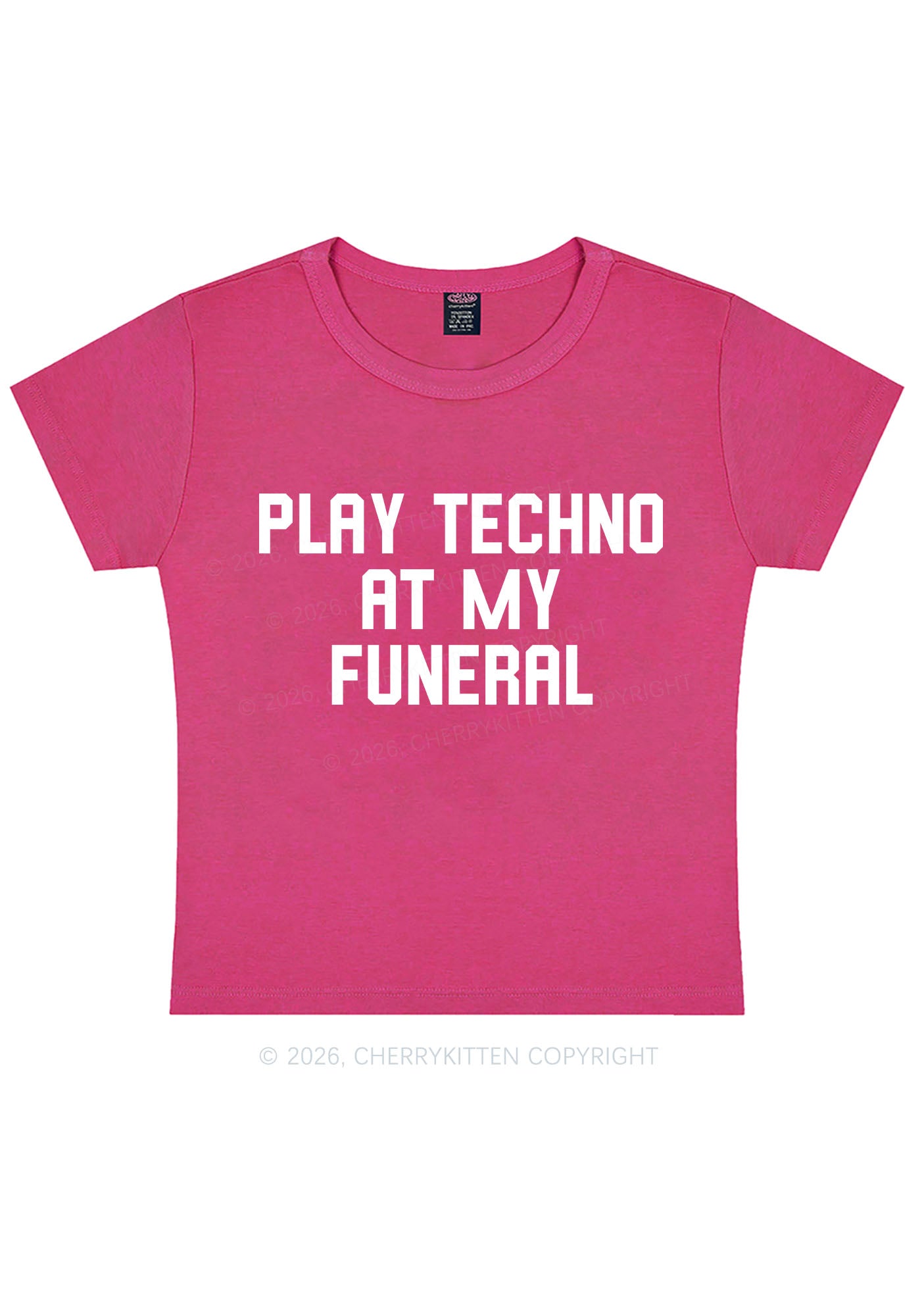 Play Techno At My Funeral Y2K Baby Tee Cherrykitten
