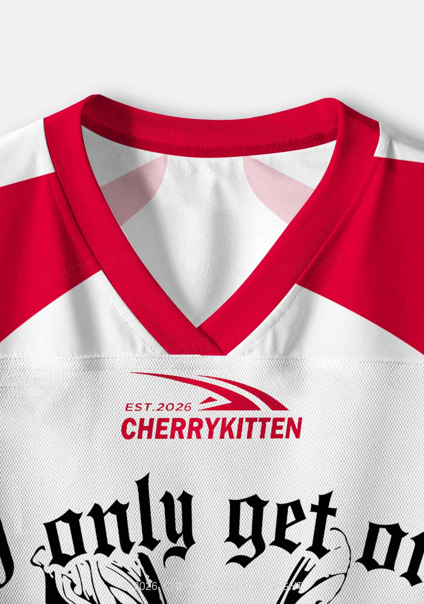 Get On My Knees For Hot Girls Pride Y2K Crop Sport Jersey Shirts Cherrykitten