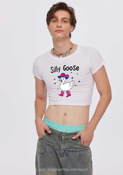 Silly Goose Bisexual Pride Y2K Baby Tee Cherrykitten