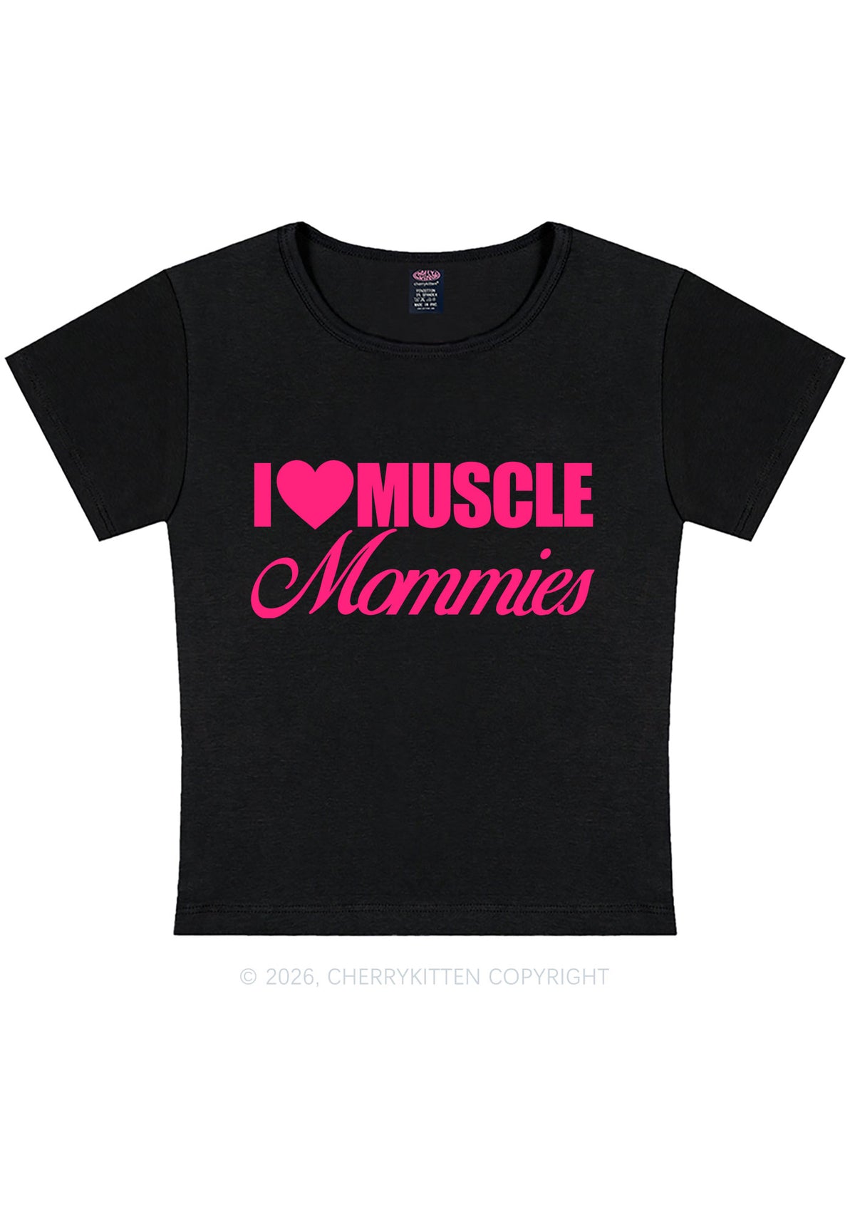 I Love Muscle Mommies Y2K Baby Tee Cherrykitten