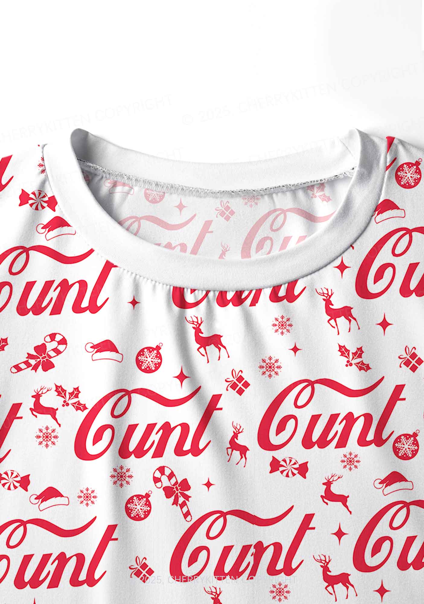 Christmas Cxxt Y2K Print Long Sleeve Pajama Set Cherrykitten