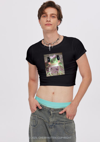 If I Were Frog Y2K Baby Tee Cherrykitten