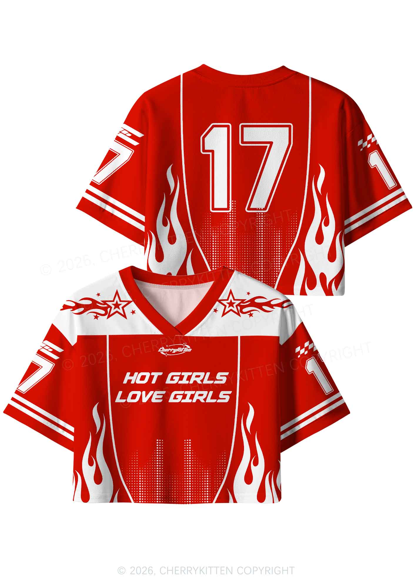 Hot Girls Love Girls Pride Y2K Crop Sport Jersey Shirts Cherrykitten