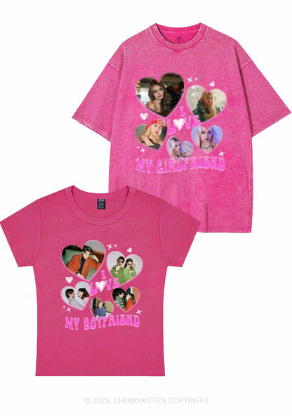 Custom My BF GF Photos Y2K Valentine's Day Couple Shirt Cherrykitten