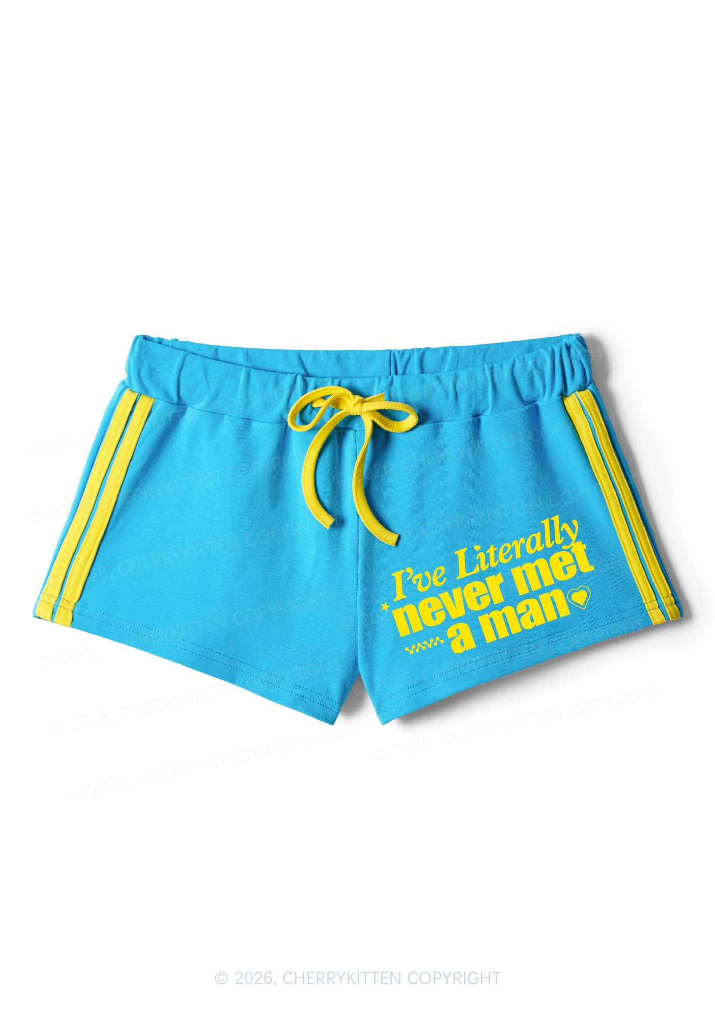 Never Met A Man Pride Y2K Drawstring Mini Shorts Cherrykitten