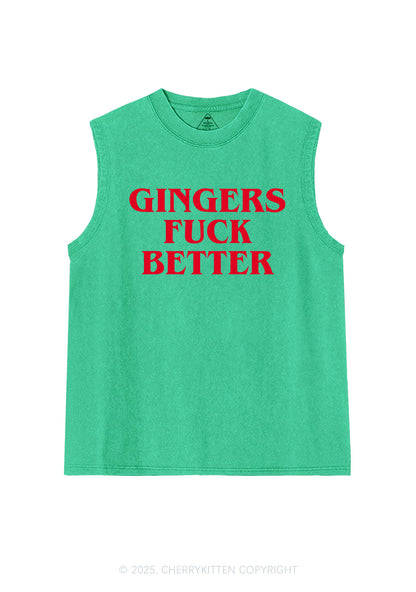 Gingers Fxxk Better Y2K Washed Muscle Tank Cherrykitten