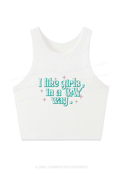 Like Girls In Gay Way Y2K Crop Tank Top Cherrykitten
