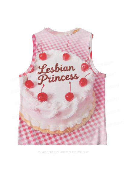 Blush Lesbian Princess Cake Pride Y2K Mesh Muscle Tank Cherrykitten