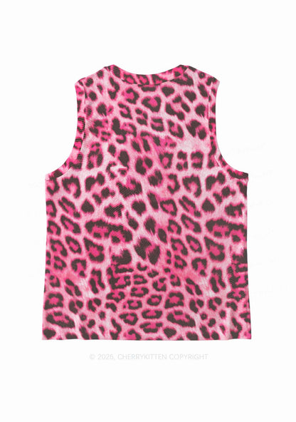 Pink Leopard Faggot Pride Y2K Mesh Muscle Tank Cherrykitten