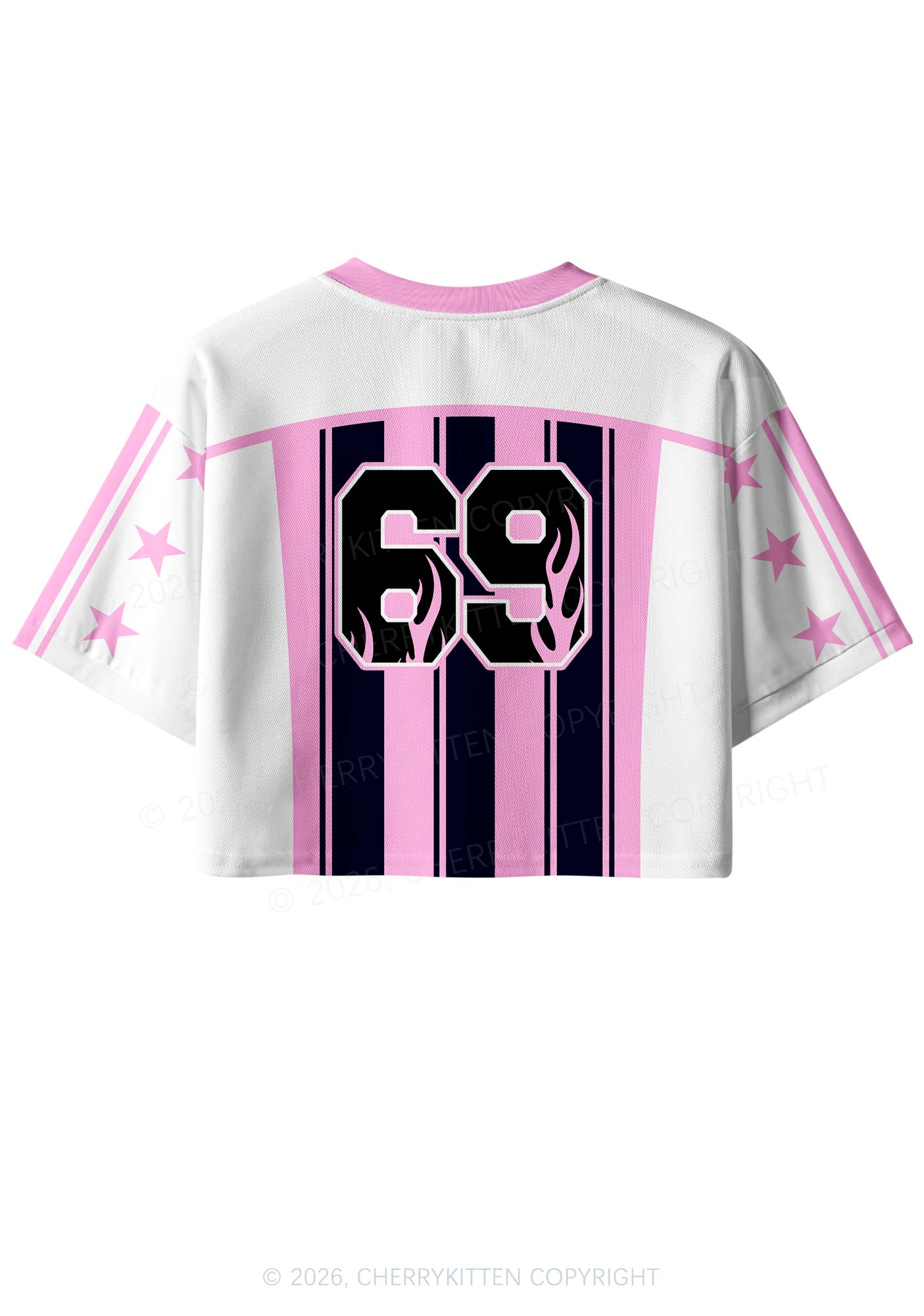 Girl Kisser Pink And Black Stripes Pride Y2K Crop Sport Jersey Shirts Cherrykitten