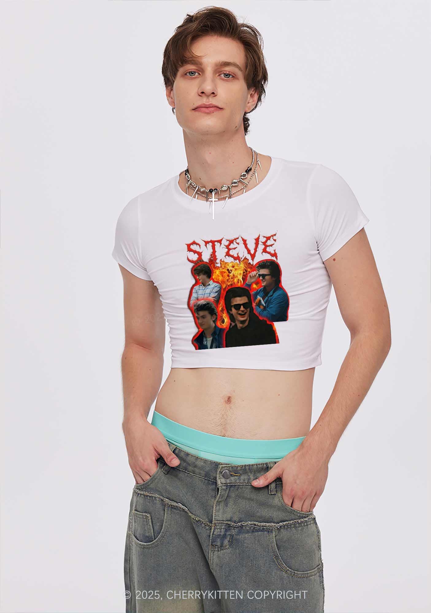 SH Flame Vibe Y2K Baby Tee Cherrykitten