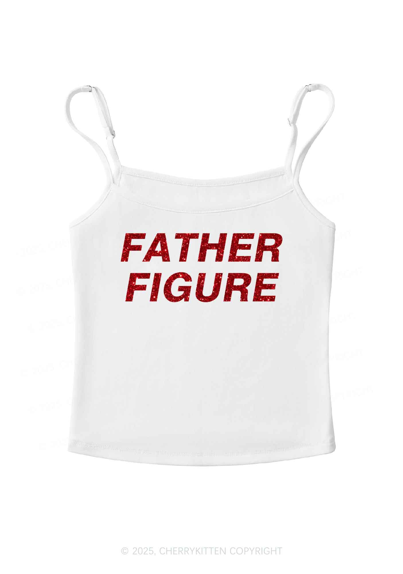 Glitter Father Figure Y2K Spaghetti Strap Cami Cherrykitten