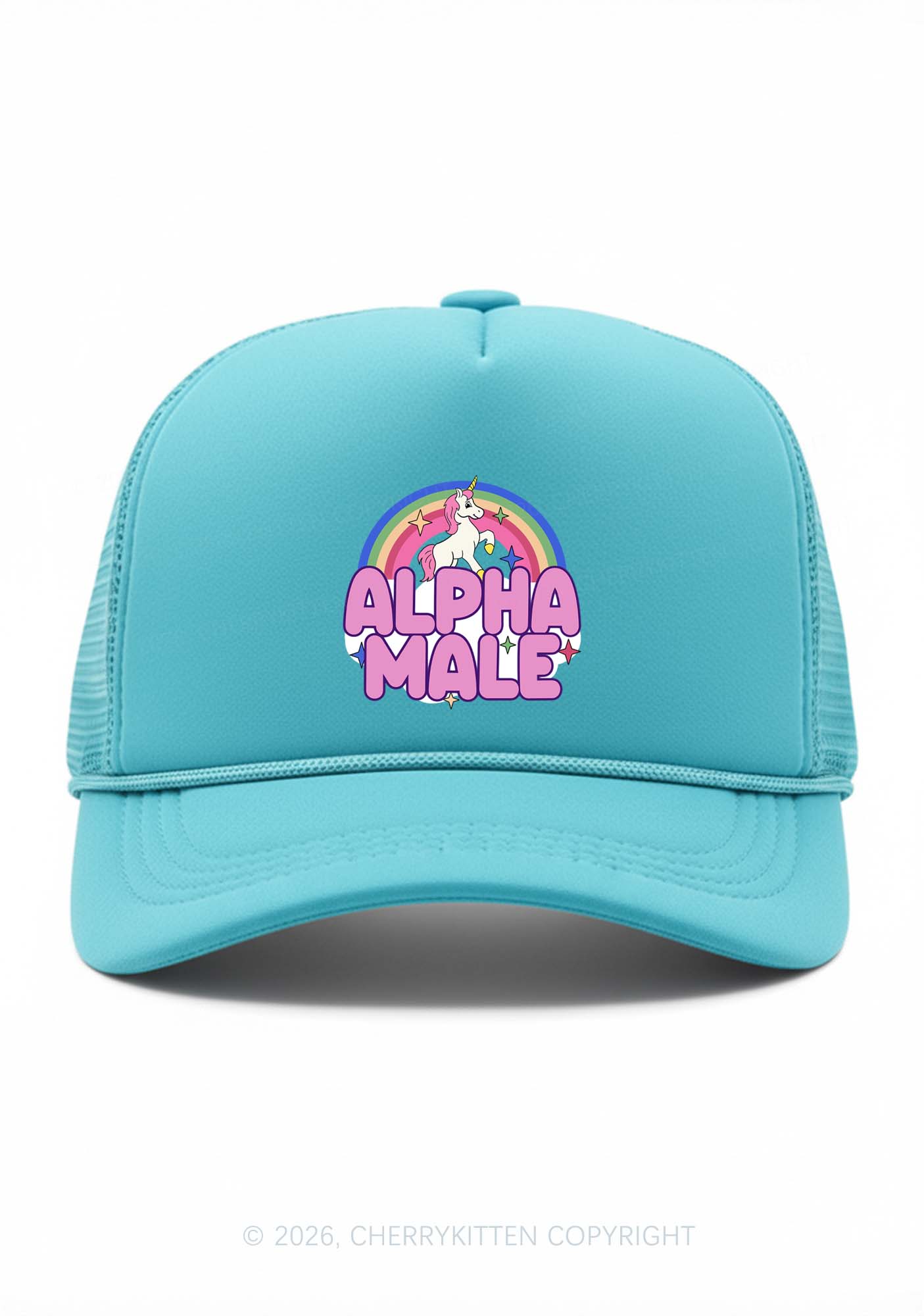 Rainbow Unicorn Alpha Male Pride Y2K Trucker Hat Cherrykitten