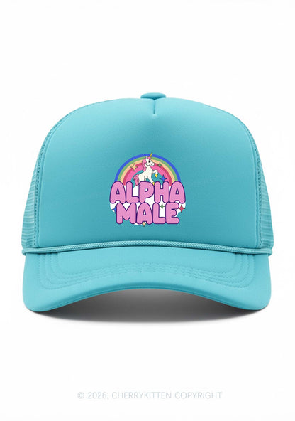 Rainbow Unicorn Alpha Male Pride Y2K Trucker Hat Cherrykitten