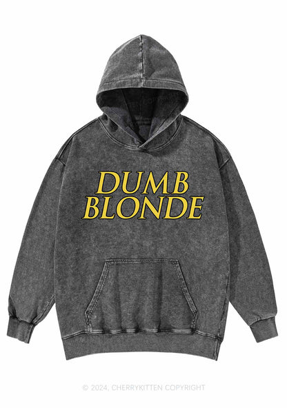 Dumb Blonde Y2K Washed Hoodie Cherrykitten