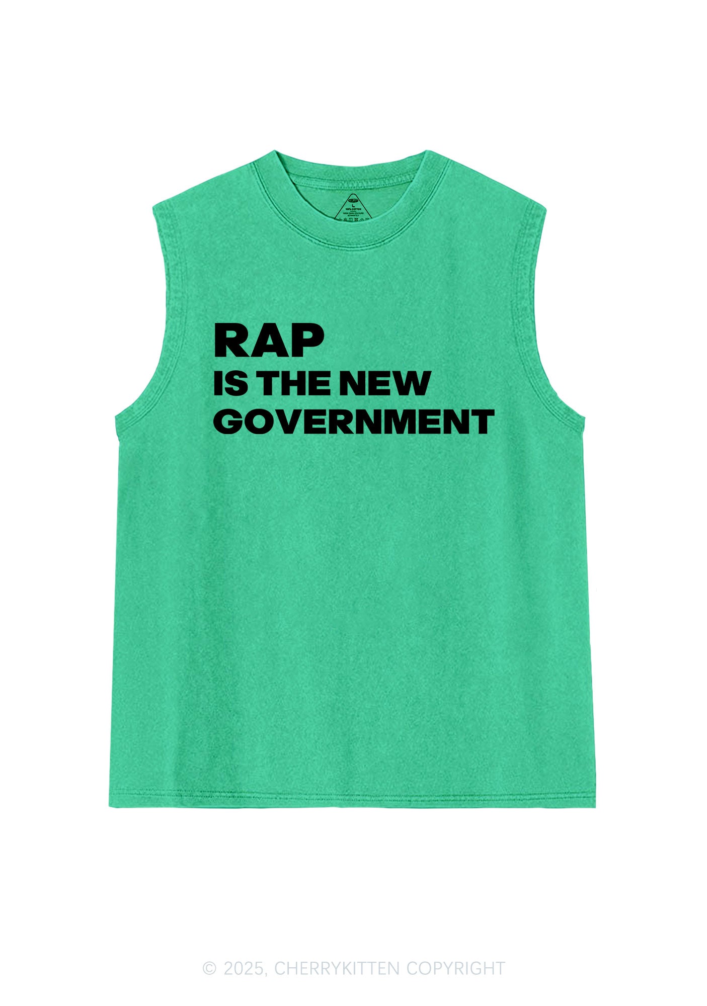 Rap Government Y2K Washed Muscle Tank Cherrykitten