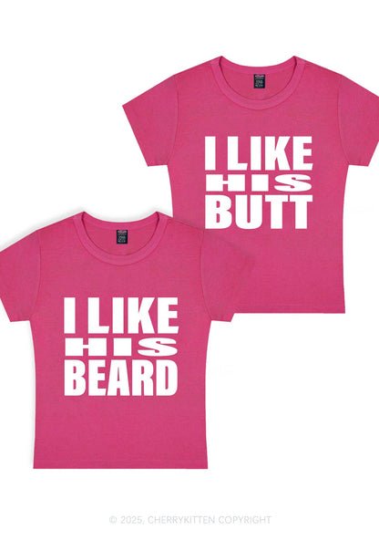 I Like His Beard Y2K Valentine's Day Baby Tee Cherrykitten