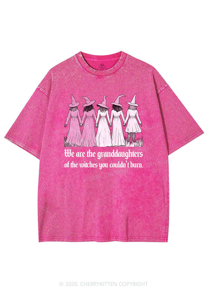 Halloween Witches Granddaughters Y2K Shirts Washed Tee Cherrykitten