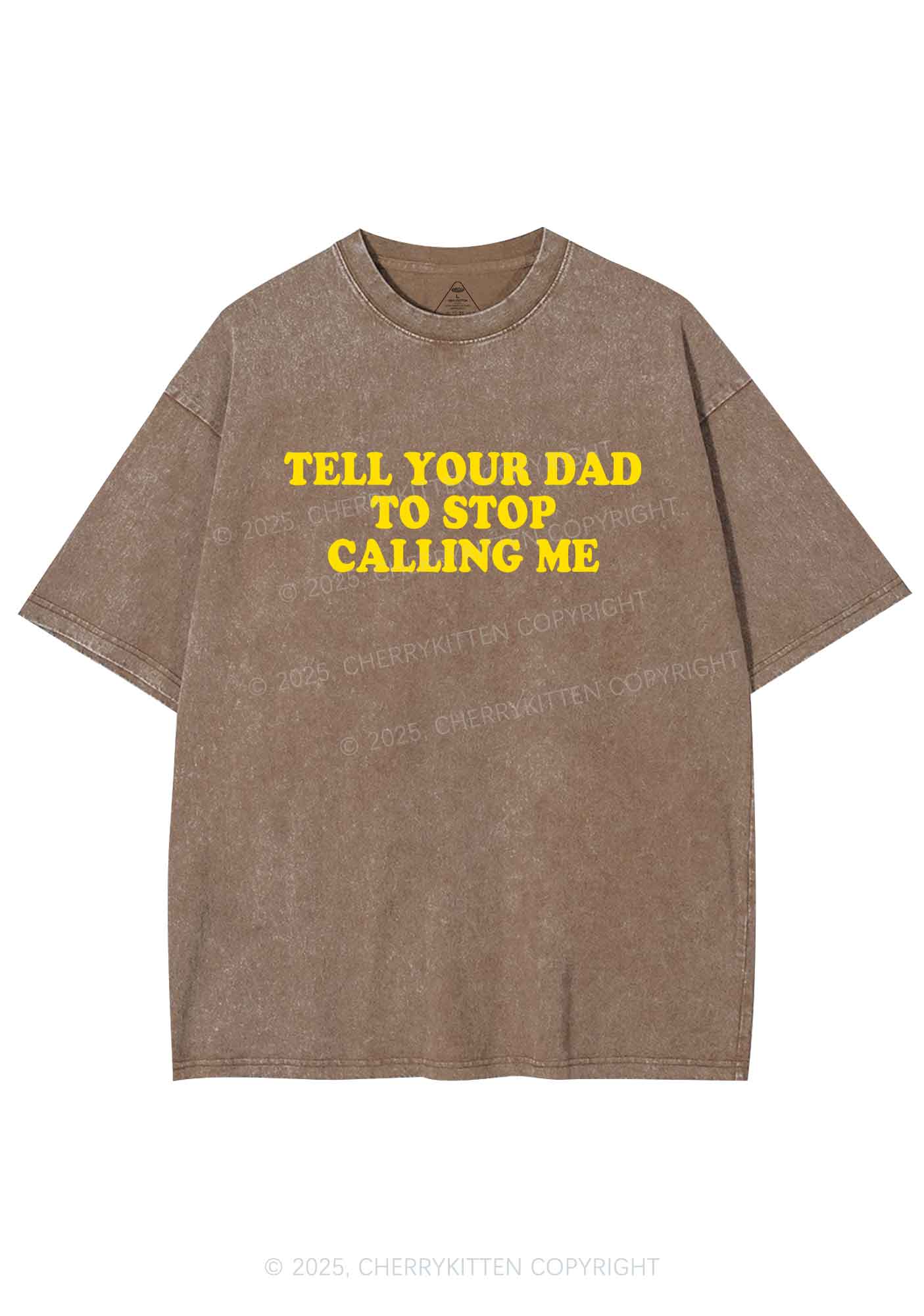 Dad Stop Calling Me Y2K Washed Tee Cherrykitten
