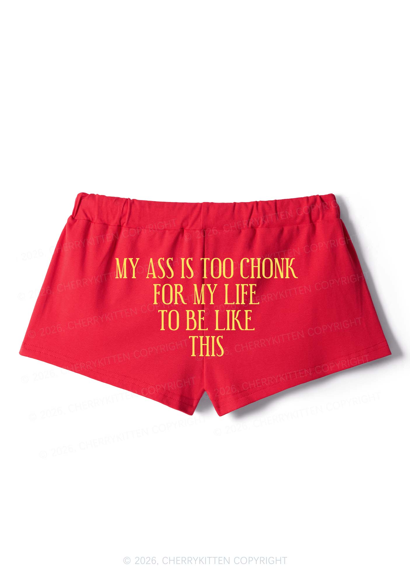 My Axx Is Too Chonk Y2K Drawstring Mini Shorts Cherrykitten